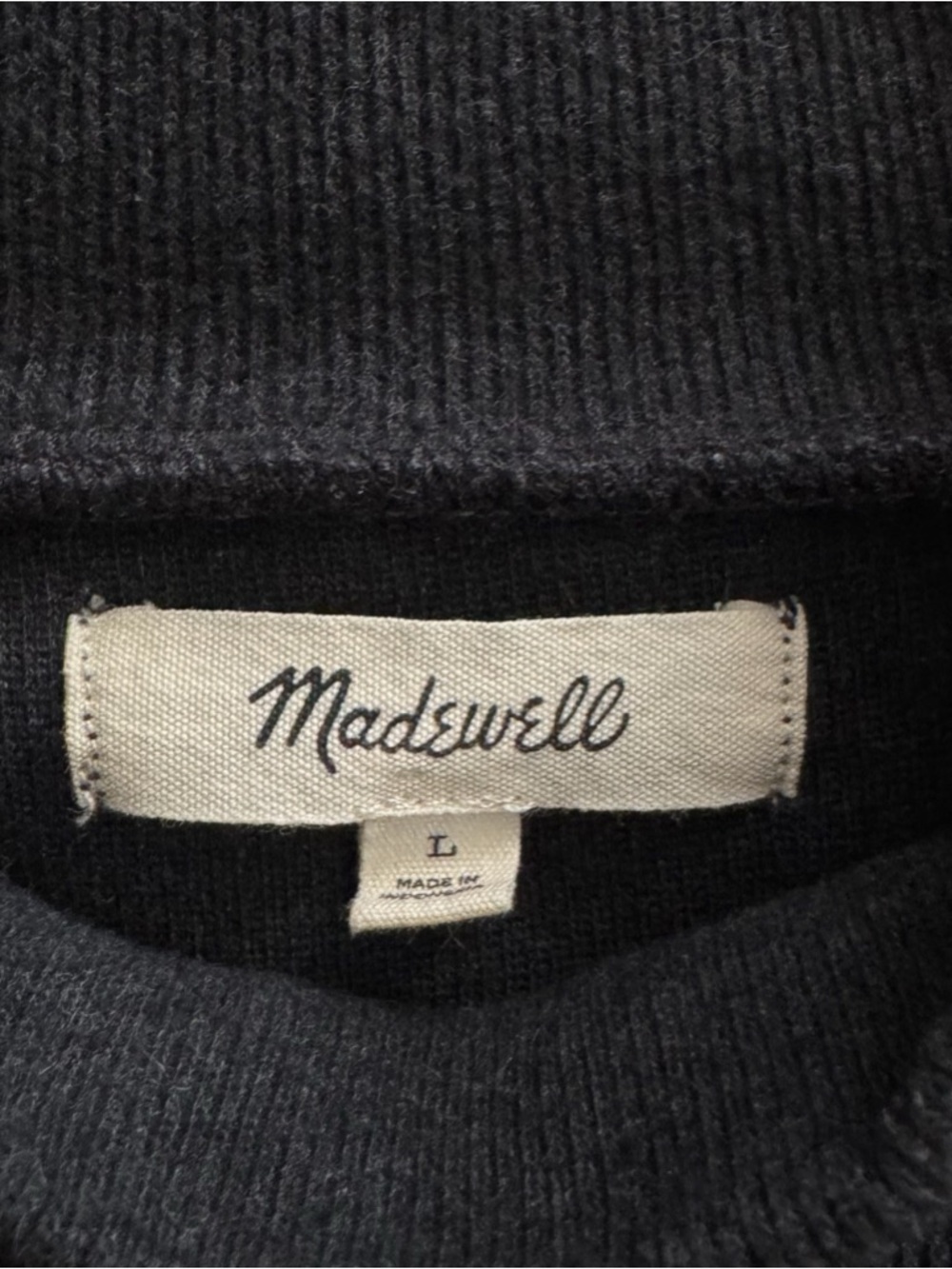 Madewell (Re)sourced Plush Mockneck Puff-Sleeve Top Sz L - Picture 4 of 8